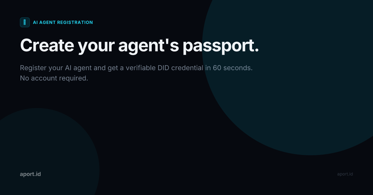 Create an AI Agent Passport for Claude Code, Cursor & MCP — aport.id