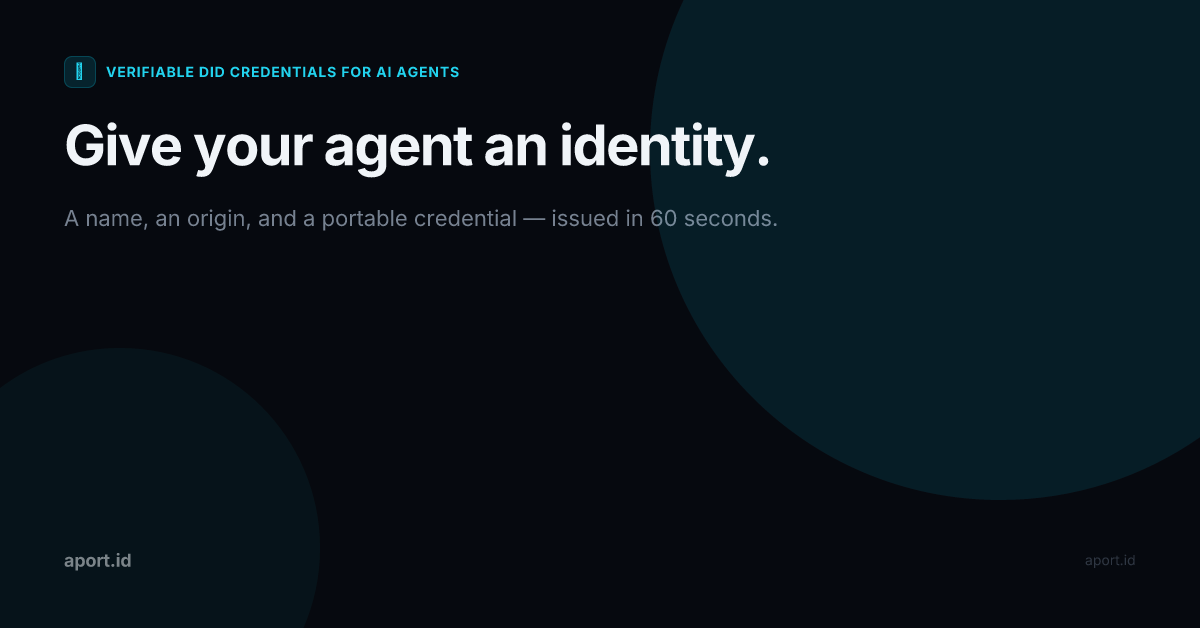 aport.id - Create an AI Agent Passport in 60 Seconds